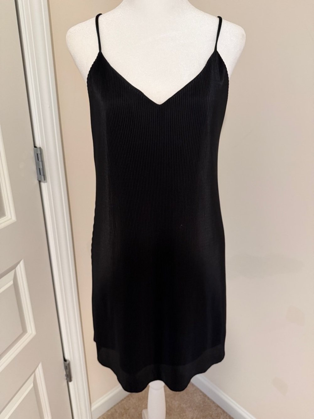 Forever 21 Black Ribbed Slip Mini Dress